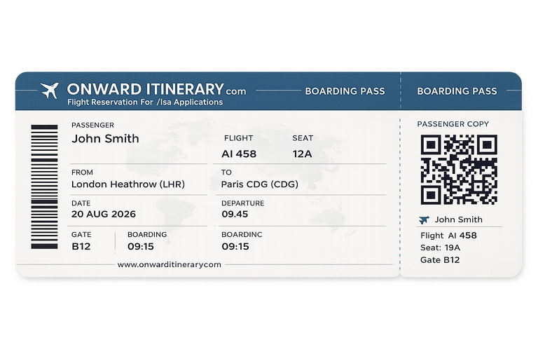 Flight reservations for visa